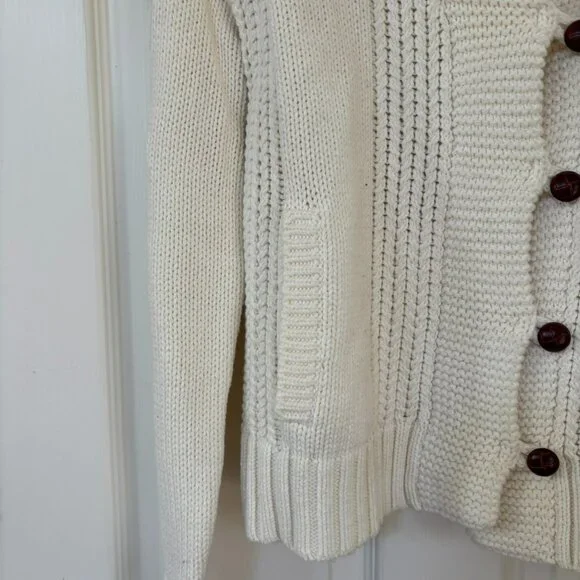 1901 Cream Shawl Collar Button Cardigan Sweater Size Small - Picture 7 of 11